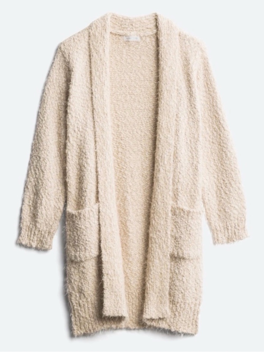 emory park Cream Bouclé Open-Front Cardigan